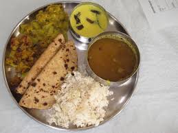 delicious white rice with Cabbage bhaji